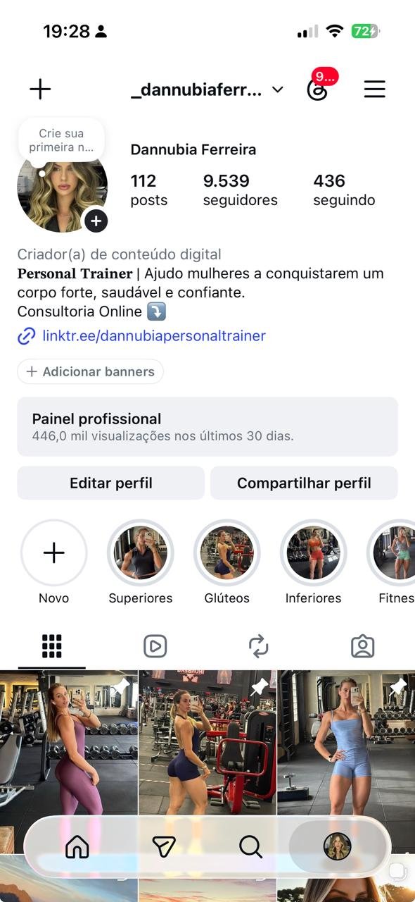 Perfil @_dannubiaferreira no Instagram